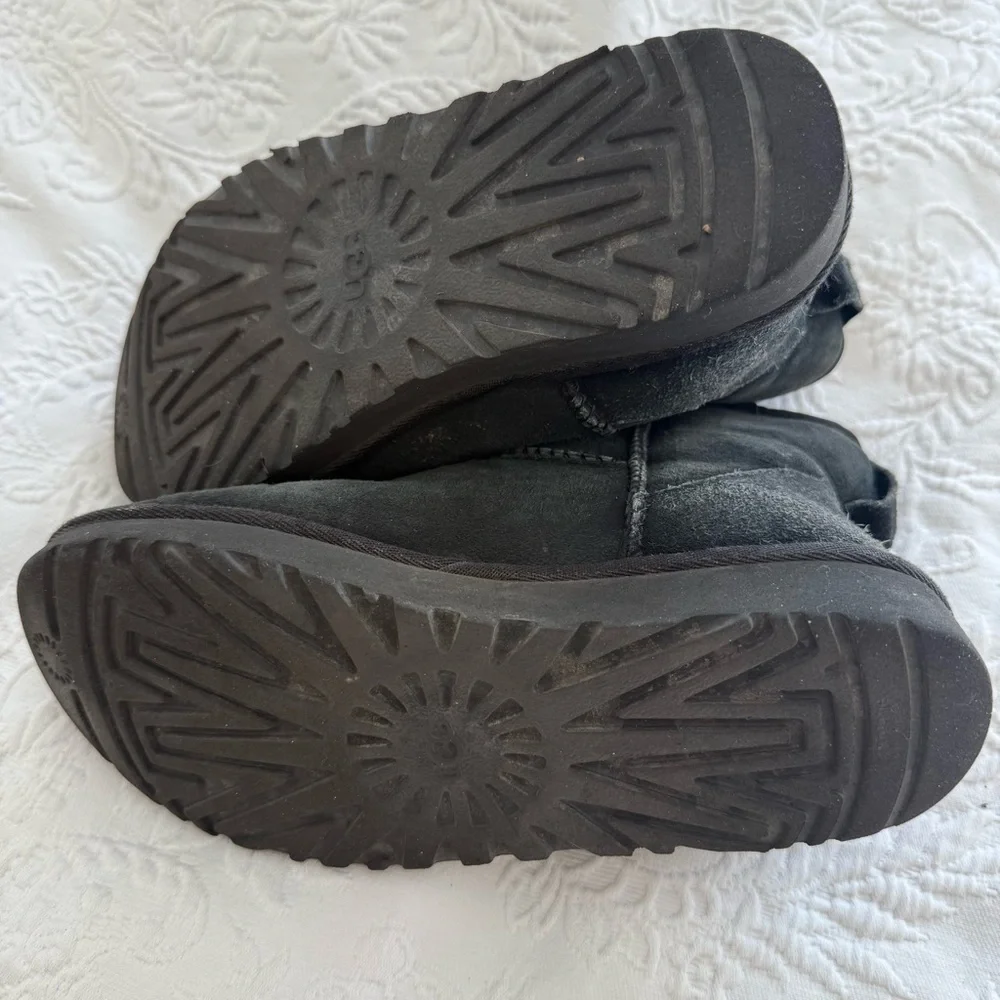 UGG Black Shearling Ankle Boots Size 6